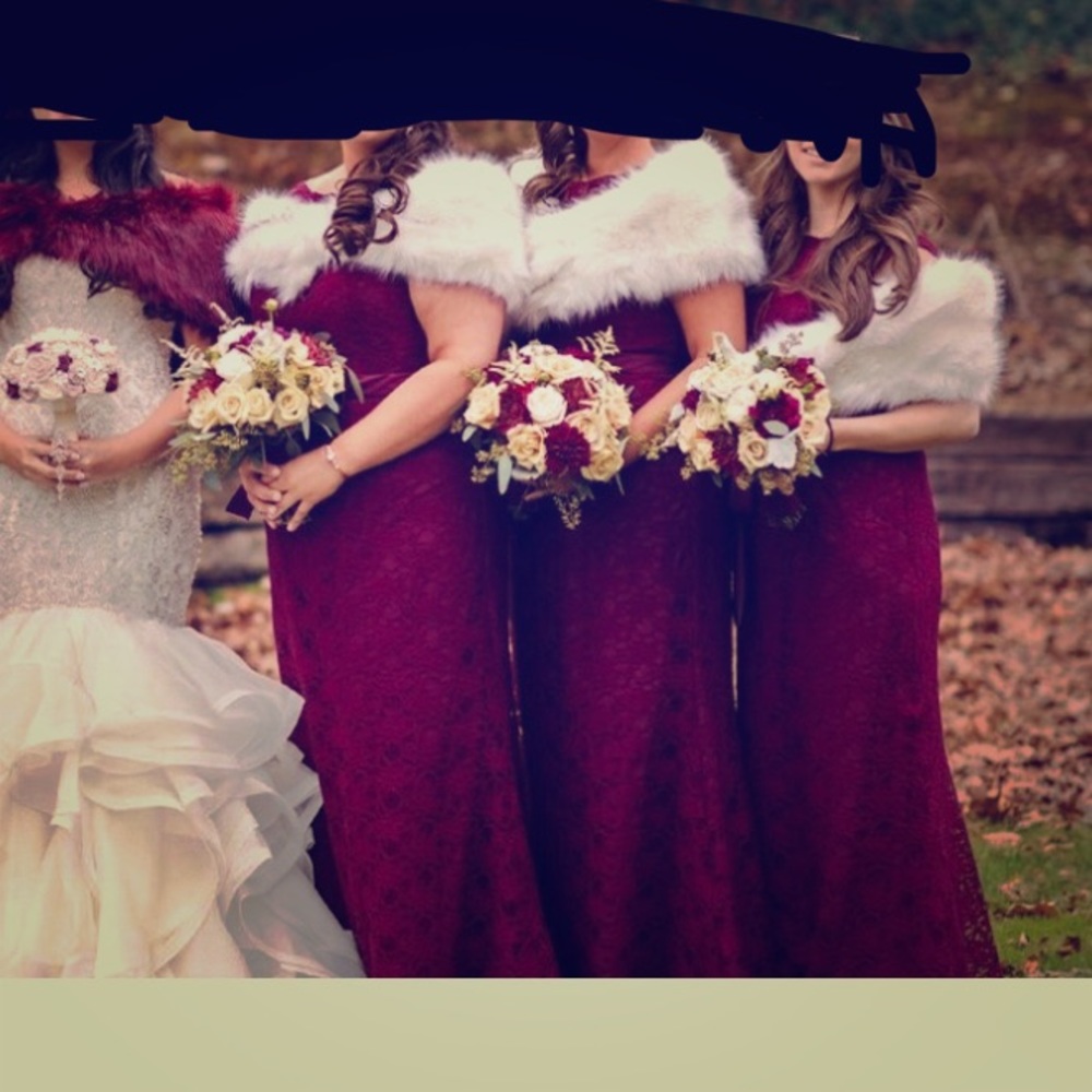 Maroon Lace Bridesmaid Dress
